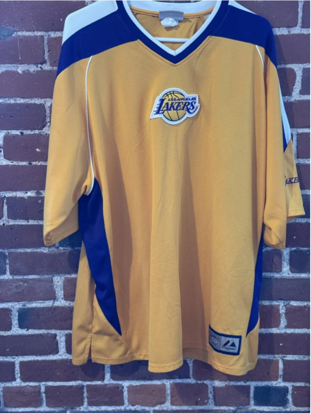 Los Angeles LA Lakers Majestic Shooting Shirt Men 2XL Yellow